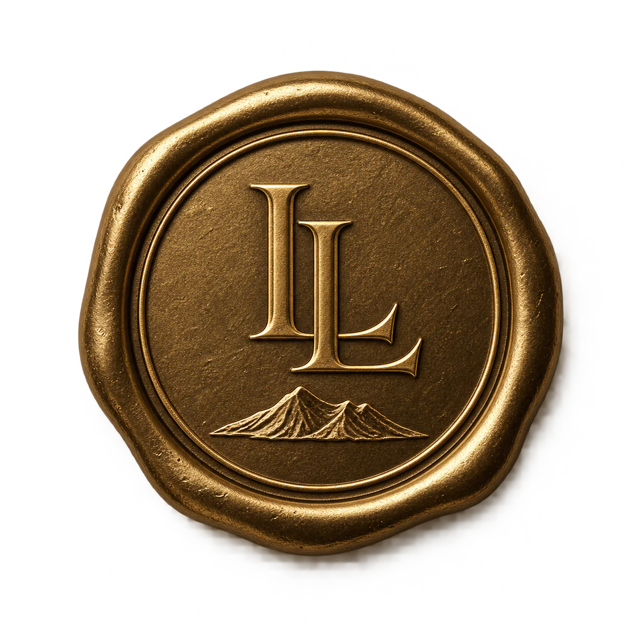 The LL wax seal of the House, with the volcano